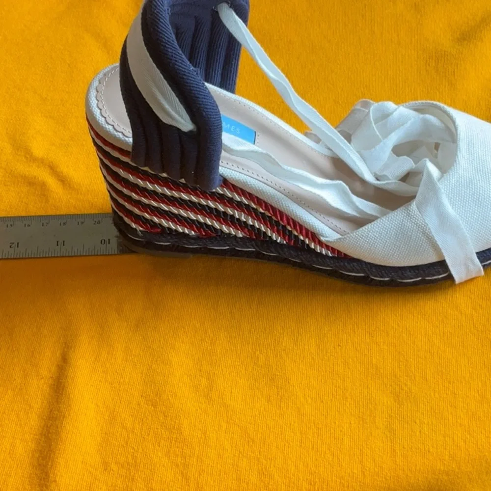 Draper James White/Blue/Red Lace Up Espadrilles Size 10, NWT - Picture 12 of 13